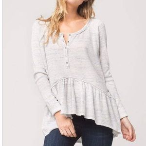 Free People Coastline Waffle Knit Thermal Peplum